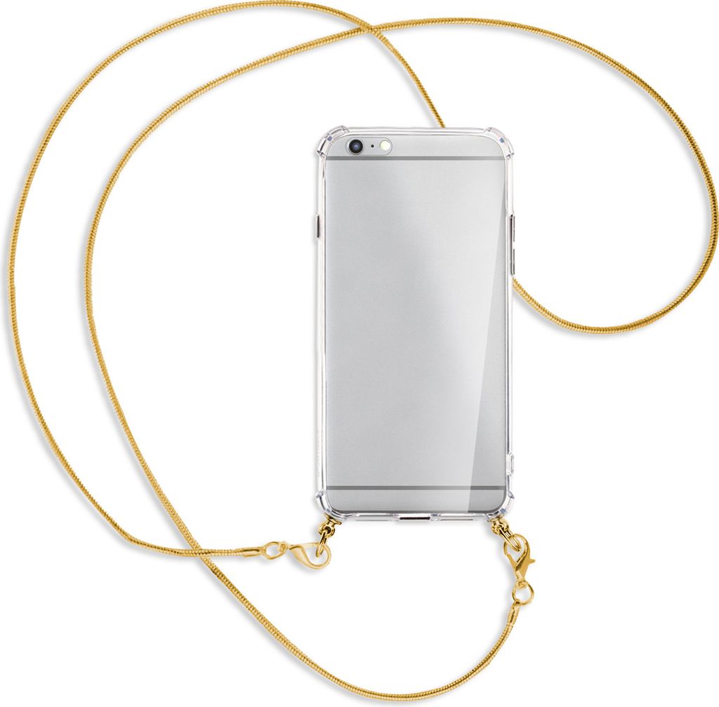 Handykette Backcover-Schutzhülle mit Band (Metall goldfarben) für Apple iPhone 6 Plus - goldfarbene Kette Snake