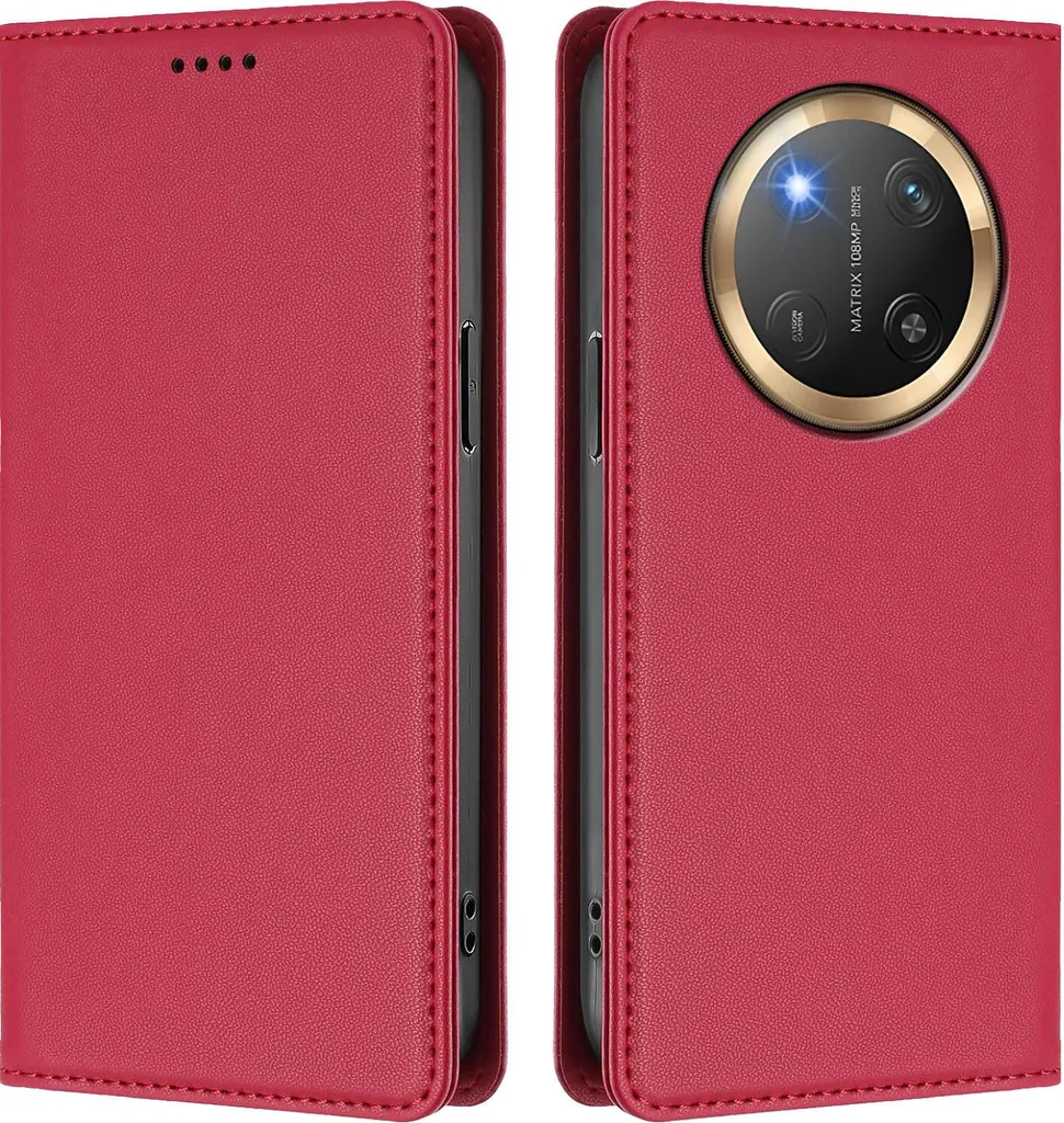 Custodia Honor X9C / Magic7 Lite - Cover Portafoglio Magnetica Rossa