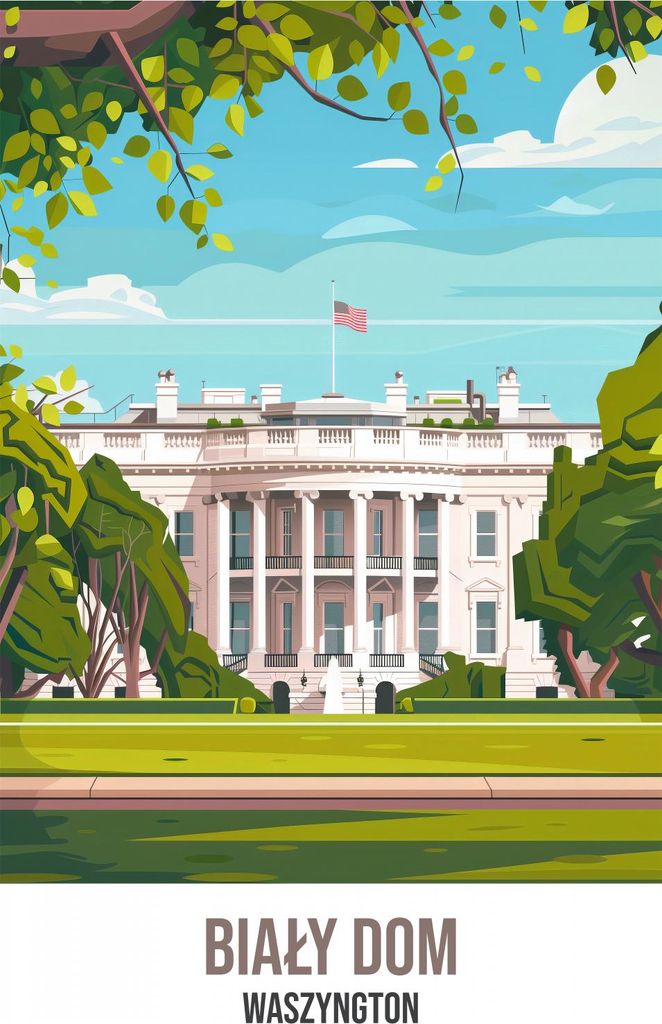 Plakat 25x35cm Weißes Haus