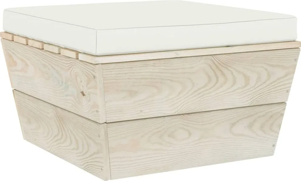 Ottomana Garden SYFAX™ Pallet in Legno di Abete e Cuscino Comfort