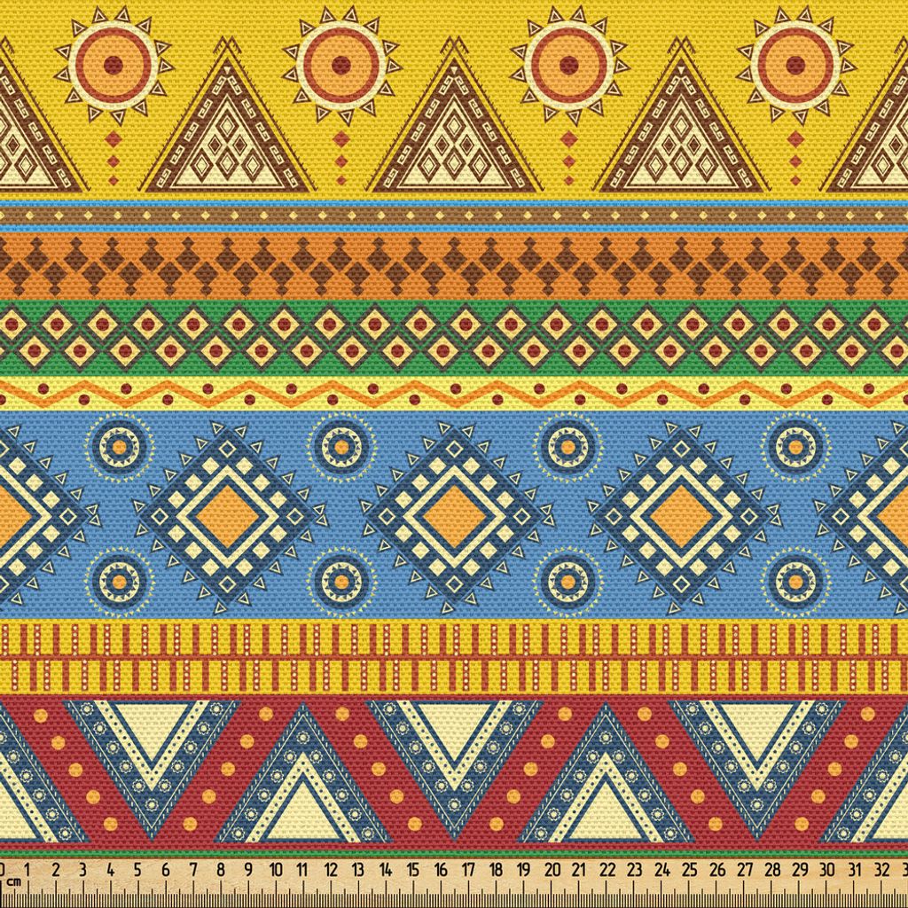 ABAKUHAUS Mexikaner Gewebe als Meterware, Traditionelle indianische aztekische Grenzen mit geometrischen künstlerischen Abbildungen Weinlese, 5 M ...