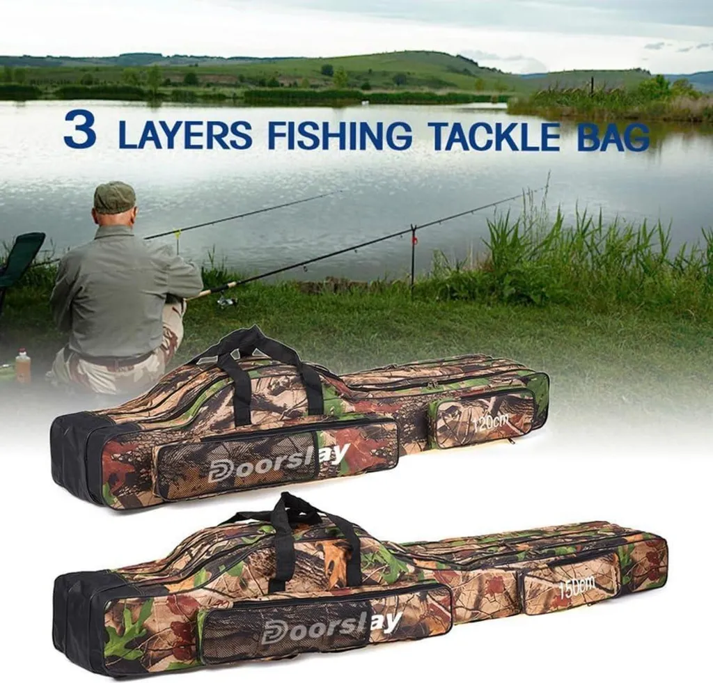 Sac de pêche portable 150cm multi-compartiments 3 plis modulable - 8