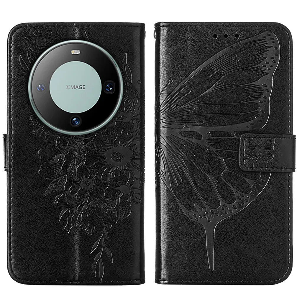 Protezione Totale Huawei Mate 60 - Cover Anti-urto in Pelle Farfalla - 2