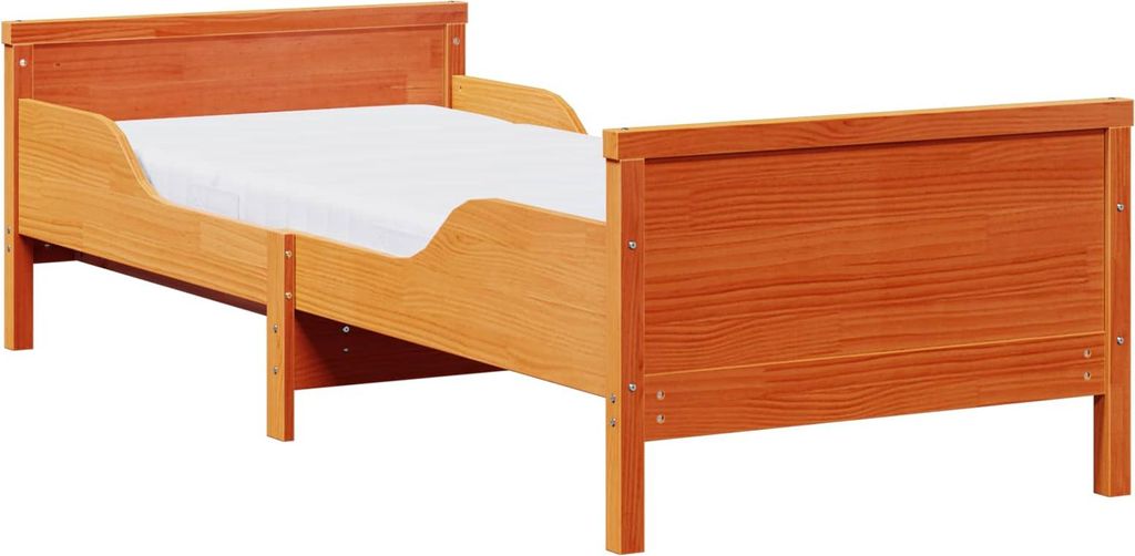 Bettrahmen mit Matratze Braun 80 x 200 cm Massives Kiefernholz