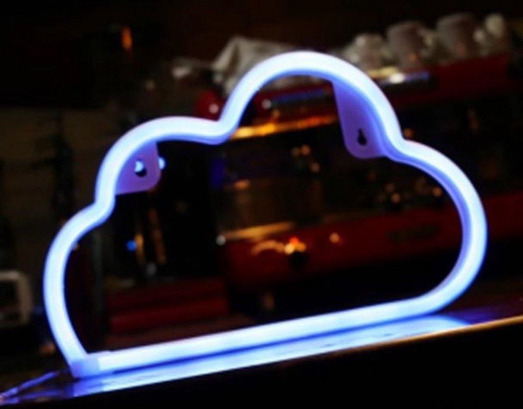 LED Neon Lampe "Cloud" - Blau - USB & Batterie - Wandlampe 30×19×2 cm - Stimmungsvolle Dekoration für Zimmer, Bar oder Kinderzimmer