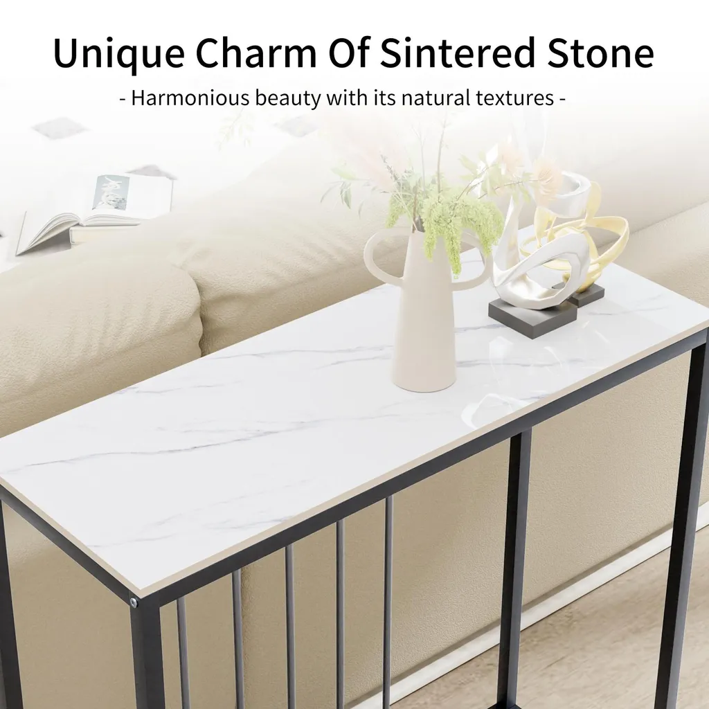 Optimisez votre Entrée avec cette Table Console de 80 cm Design Marbre - 12