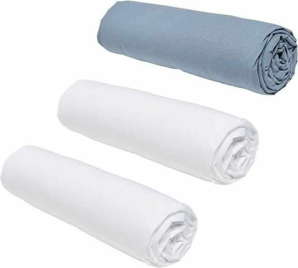 Set von 3 Teday Essential Flüche - 140 x 190 cm - 2 Personen - 100% Baumwolle - Kreide/ Denim