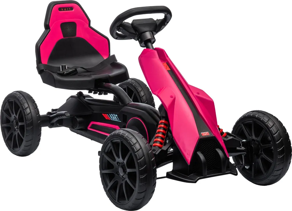 HOMCOM Go-Kart Rose pour Enfant avec Siège Réglable Confortable