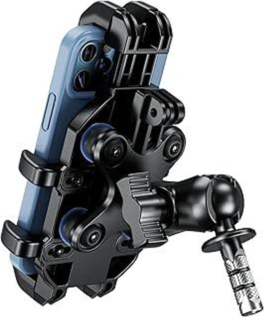 BRCOVAN Motorrad Gabelvorbau Handyhalterung mit Vibrationsdämpfer, Verstellbar Motorrad Handyhalter, Anti-Shake, für 5,4 Zoll - 7,2 Zoll Smartphones