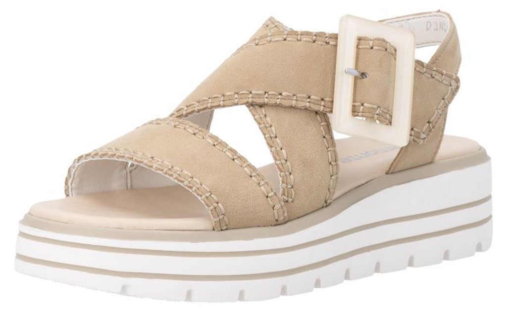 Remonte Riemchensandalen - Beige Leder : 37 : Normal Größe: 37 Weite: Normal