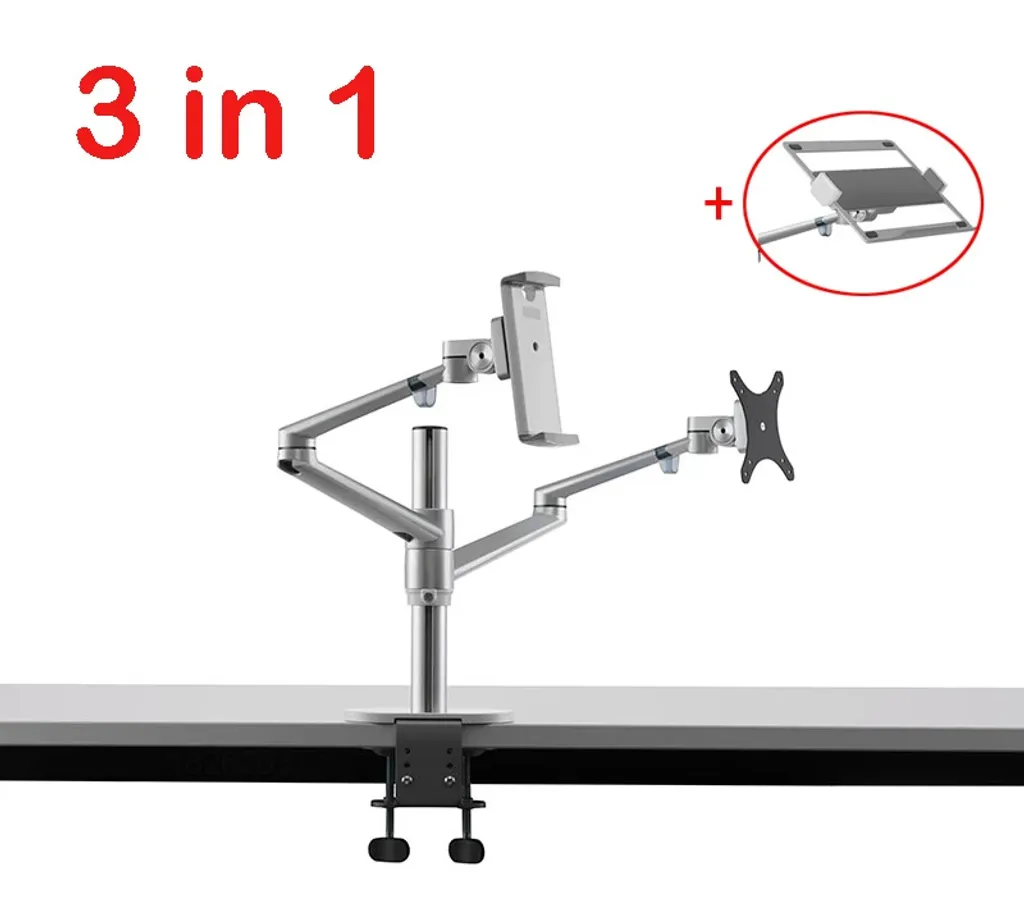 Support bureau pour écran 17 à 32 pouces ergonomique rotation argent