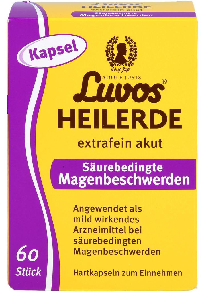 Luvos Heilerde extrafein akut säurebedingte Magenbeschwerden Kapseln, 60 St. Kapseln