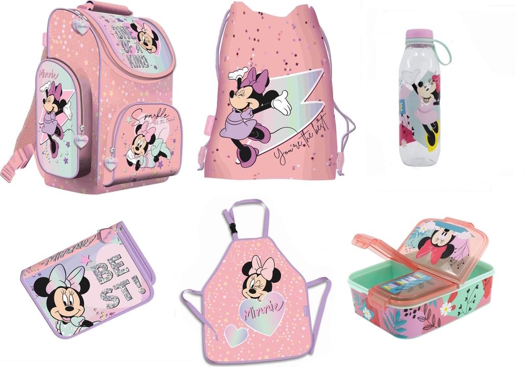 Minnie Mouse - 6 teiliges Schulranzen Set Produktbild 