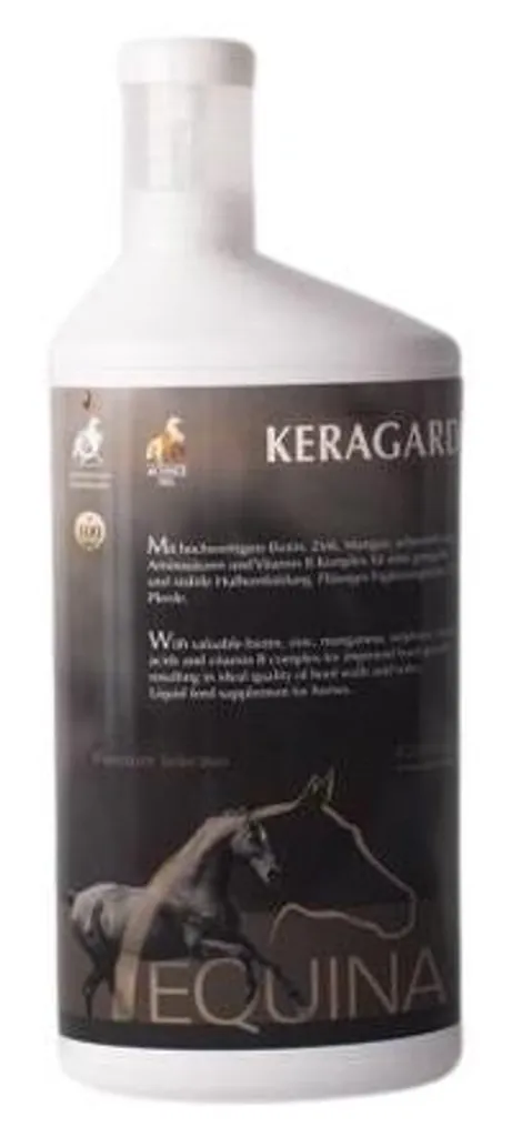 Supplément liquide pour chevaux Equina Keragard, biotine et zinc - 1L