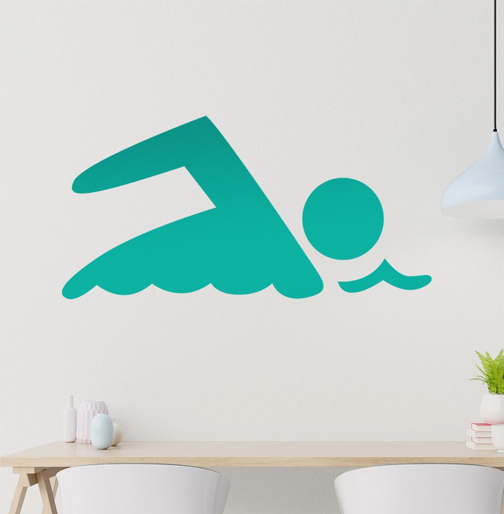 Schwimmer Wandtattoo in 6 Größen - Wandaufkleber Wall Sticker - Dekoration, Küche, Wohnzimmer, Schlafzimmer, Badezimmer