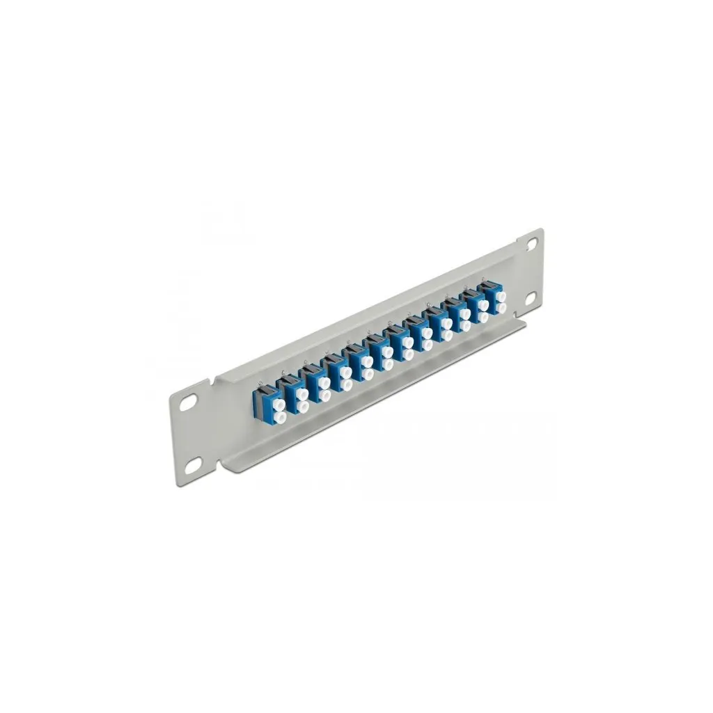 Patchpanel 10 pouces Delock 12 Ports LC Duplex 1U Bleu Gris 43272 - 2