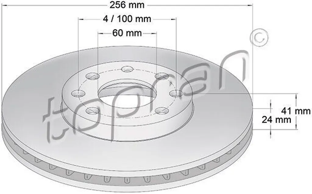 Disque de frein TOPRAN 205 523 pour Astra G - Réf OE 05 69 059 Avant