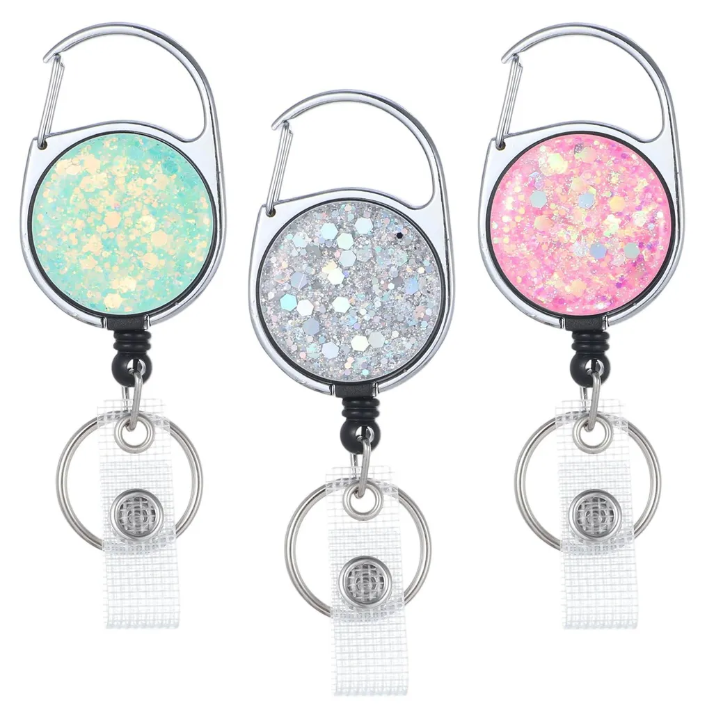 Ne perdez plus votre badge avec ce porte-carte rétractable strass x3