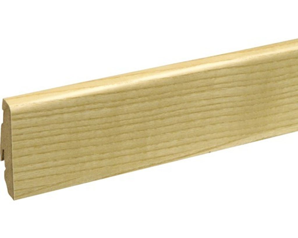 SKANDOR Sockelleiste MDF FU60L furniert Esche lack 2400 x 58 x 19 mm