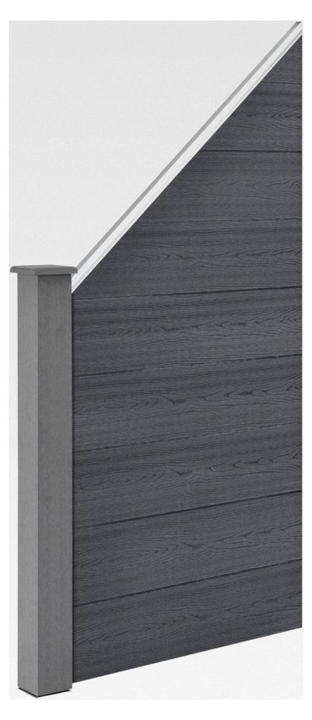 WPC Gartenzaun Segovia Schrägelement 180 x 96 cm Sichtschutz Grau