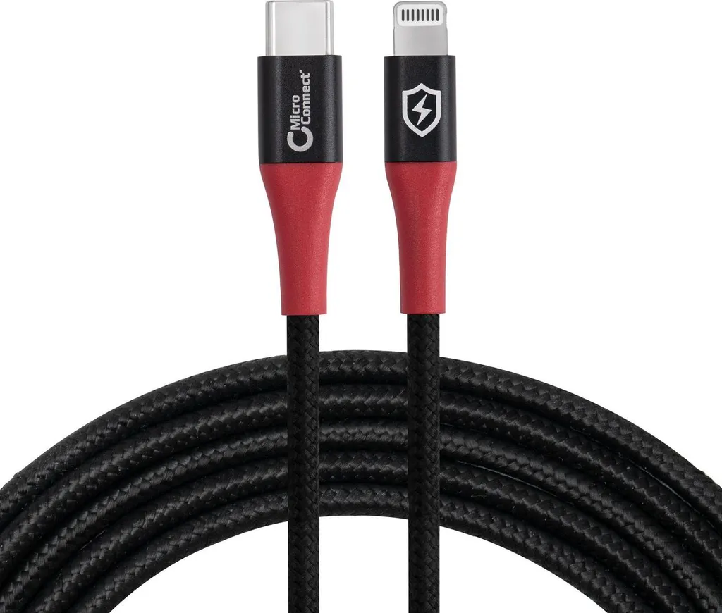 Câble Lightning 1.5m MicroConnect pour charger votre iPhone au bureau