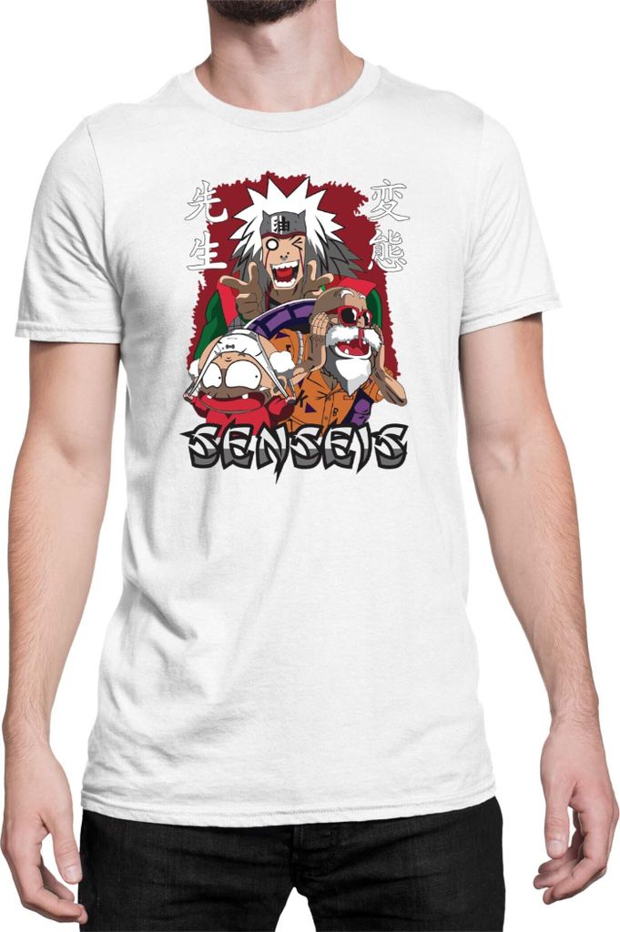 Herren T-Shirt Japan Anime Manga Anime Sensei Anime Jiraya Master Roshi, Man 2XL / Weiß