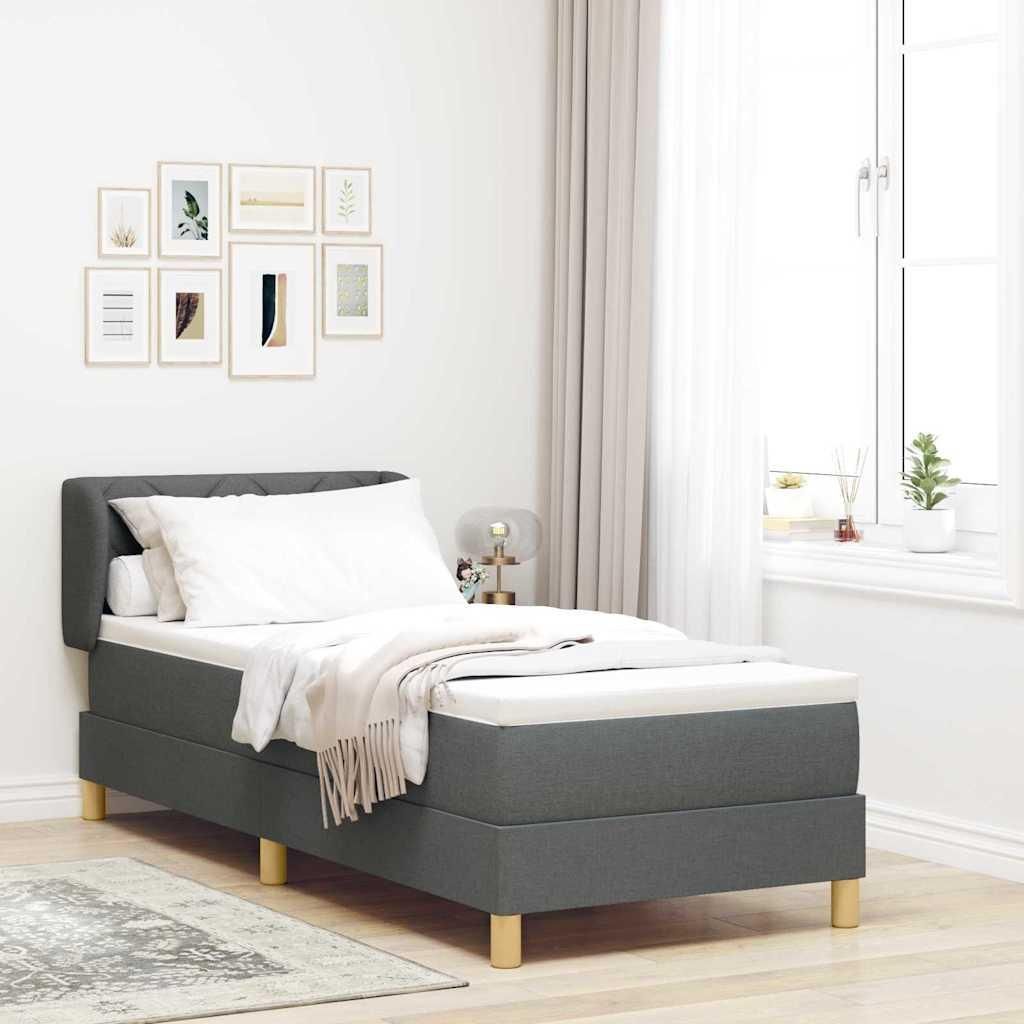 Maison Exclusive - Boxspringbett mit Matratze Dunkelgrau 80 x 200 cm Stoff