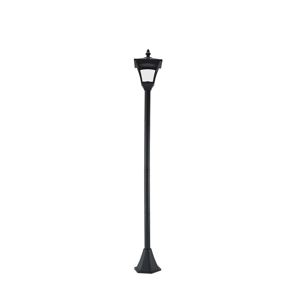 LED Solar Gartenlaterne mit Lichtsensor Solarlampe 15x15x120cm Schwarz