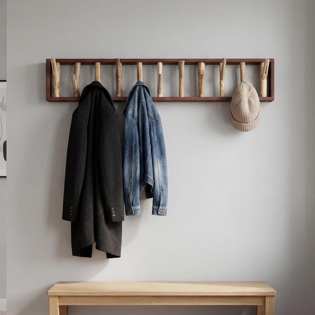 Wandgarderobe Treibholz 100 cm Handarbeit Unikat Produktbild 