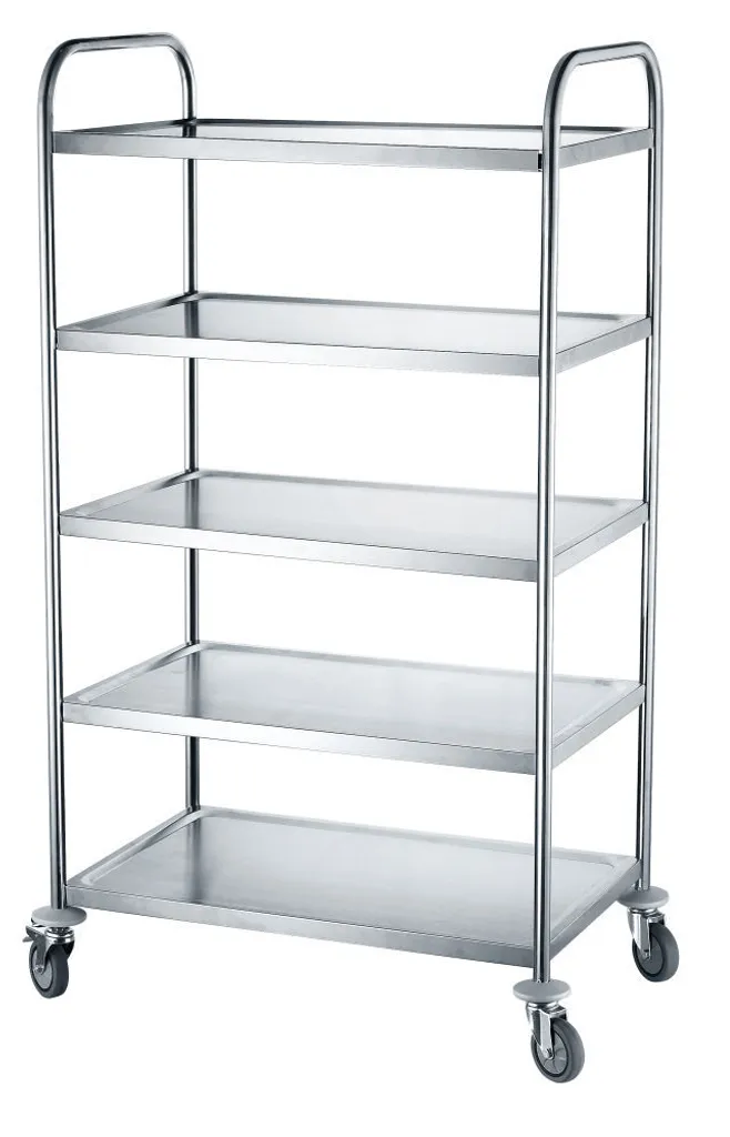 Chariot de transport pour cantine et restaurant - 5 niveaux inox 154cm