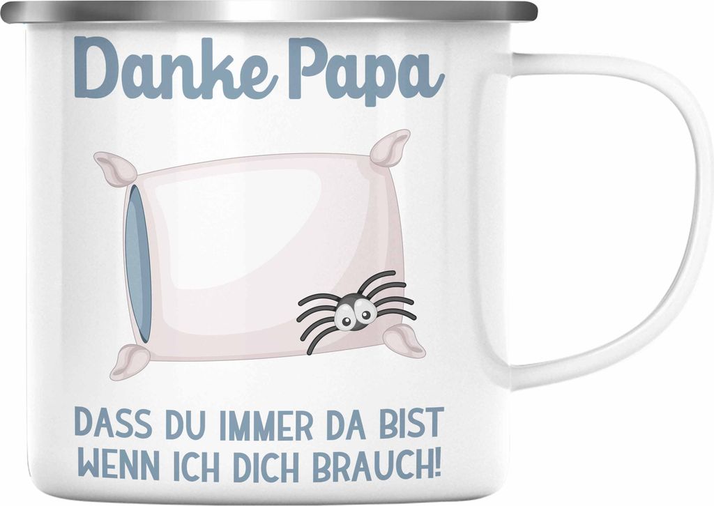 Trendation - Geschenk für Papa von Tochter Lustige Emaille Tasse Danke Vater Geschenkidee Lustige Emaille Emaille Tasse für Bester Papa von Tocht...