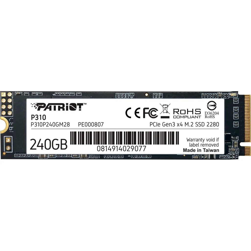SSD M.2 240 Go Patriot P310 pour Accélérer le Démarrage de votre PC