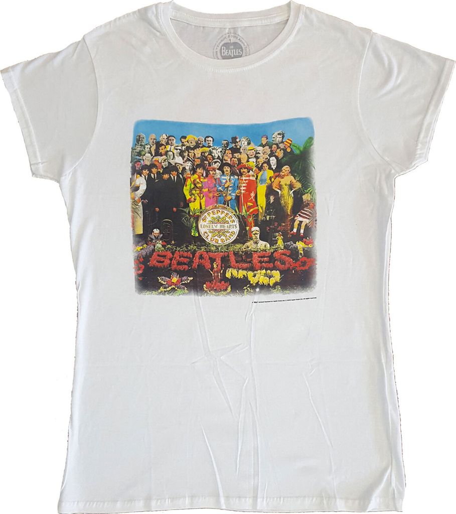 The Beatles - "Sgt Pepper" T-Shirt für Damen RO5622 (S) (Weiß)