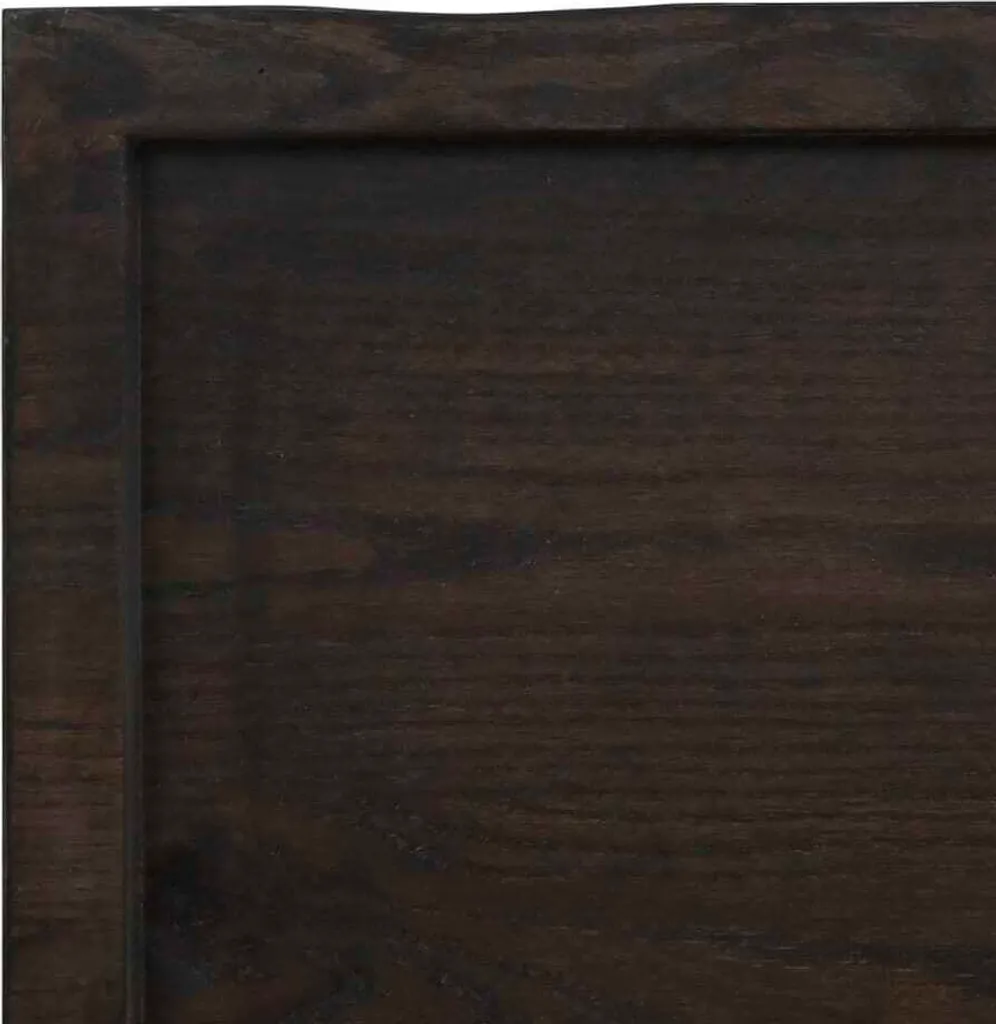 Piano Tavolo Rovere Massiccio 140x50 cm Marrone Scuro | Vero Legno - 5