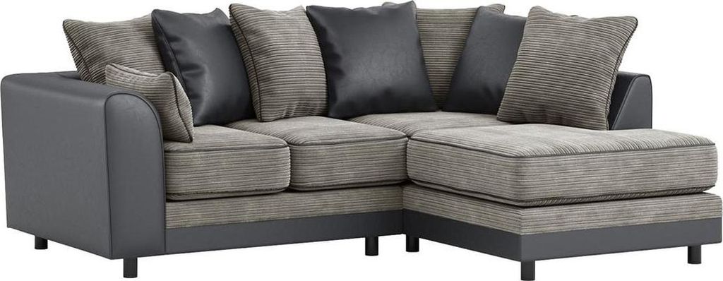 Rechtsseitiges Ecksofa Dillon-Jumbo grey/Casco grey-Schaumstoff