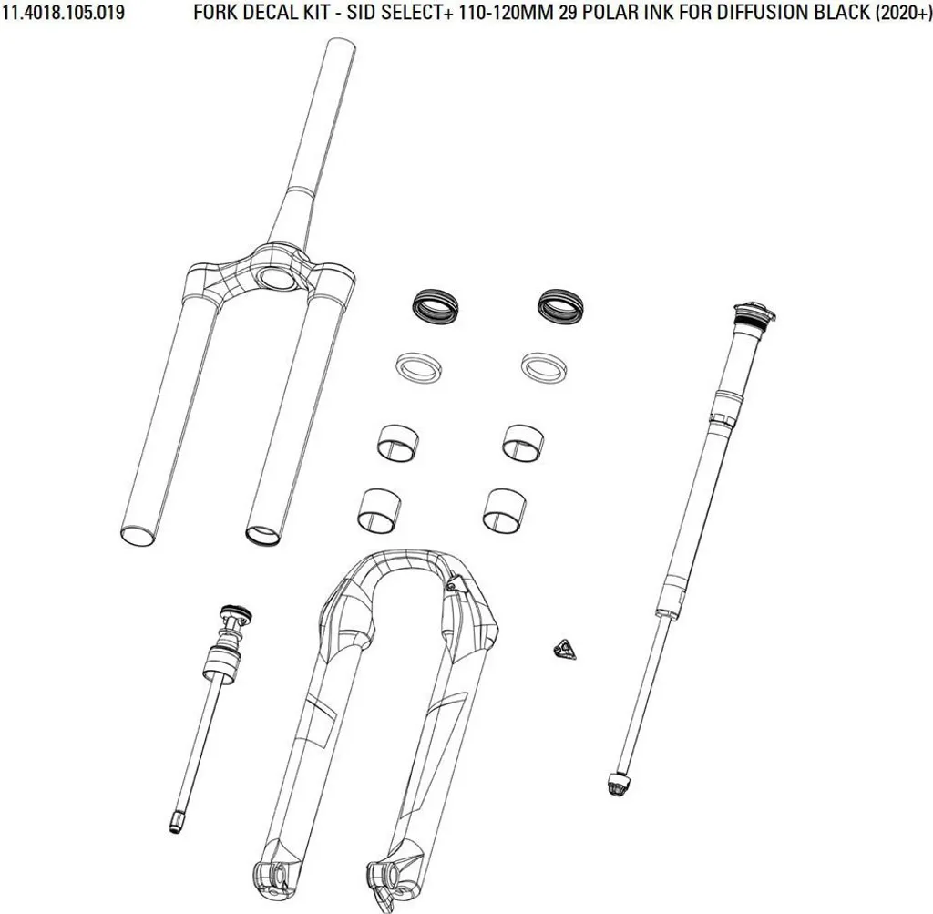 Kit Stickers Rockshox Sid Select Plus Noir 29'' Anti-Rayures