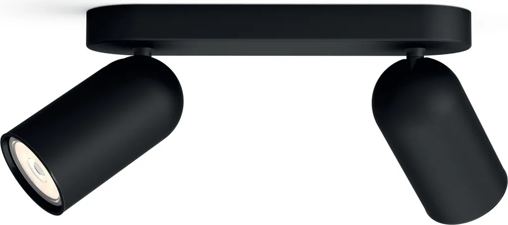 Spot de Plafond Orientable Noir Philips myLiving 2 Lumières GU10