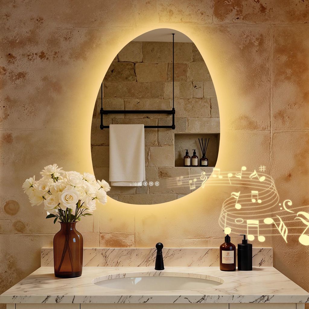 S'AFIELINA Miroir de salle de bain 75 x 55 cm avec Image du produit 