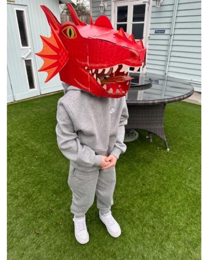 Fiesta Crafts 3D sada na výrobu masky červený drak Obrázok produktu 
