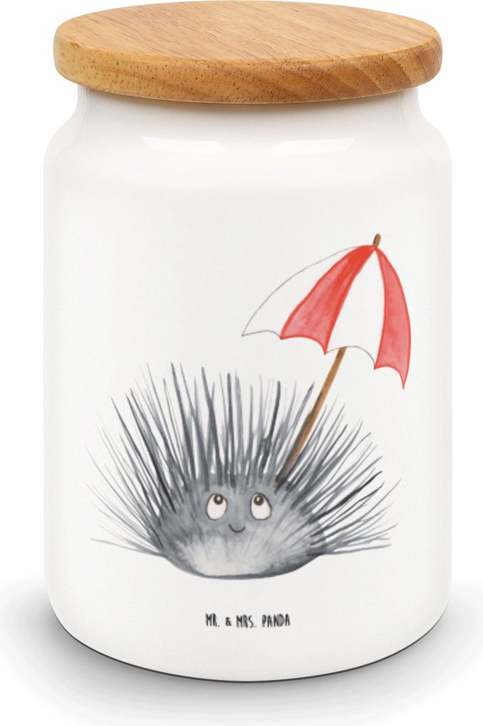 Mr. & Mrs. Panda Dose Seeigel - Weiß - Geschenk, Achtsamkeit, Keksdose, Meer, Selbstliebe, Hier und Jetzt, Lebensmittelbehälter, Teedose, Lebe, V...