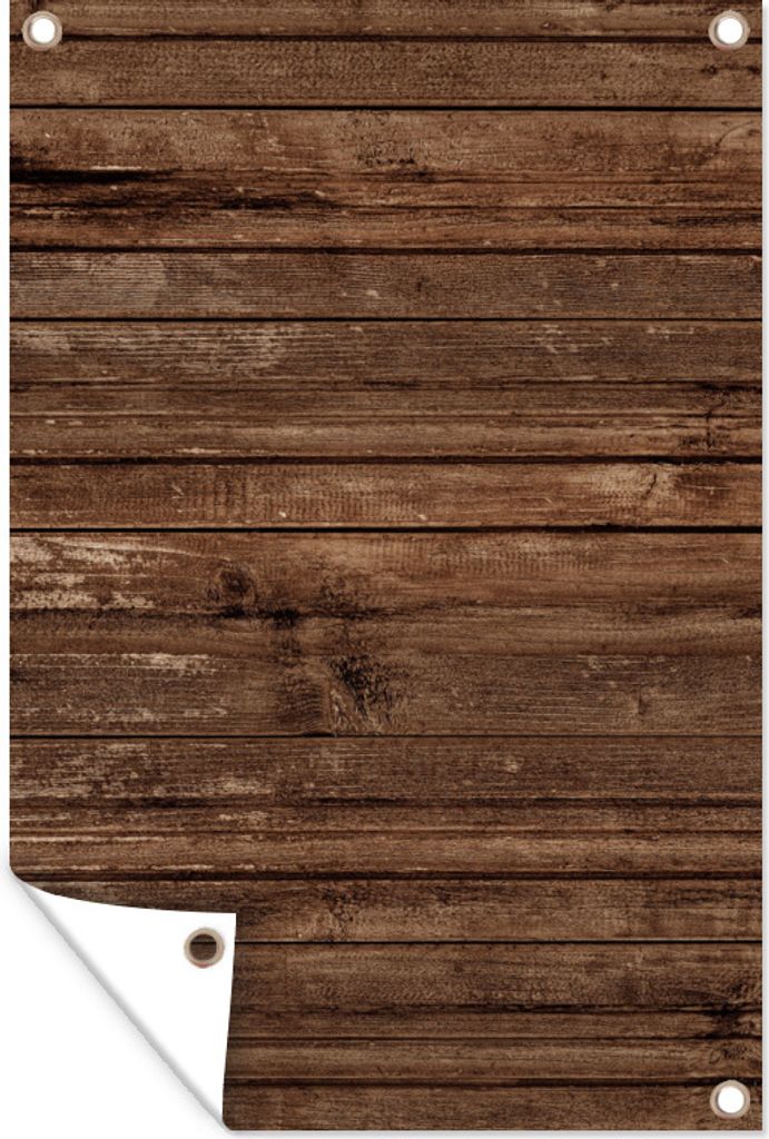 MuchoWow 80x120 cm Outdoor-Poster Gartendeko Sichtschutz Garten Poster für den Garten Braun - Holz - Regal - Textur