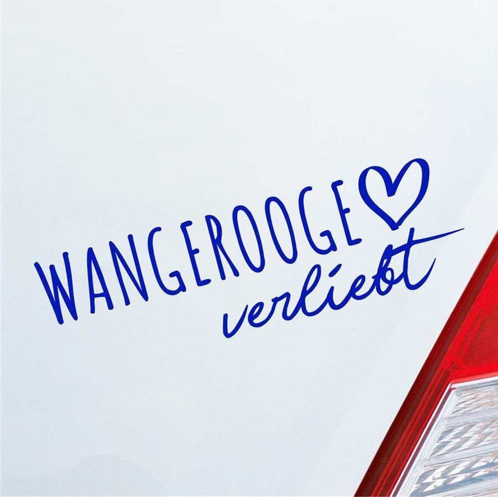Auto Aufkleber Wangerooge Herz Insel Nordsee Liebe Car 19x6 cm Dunkelblau Sticker Heckscheibenaufkleber