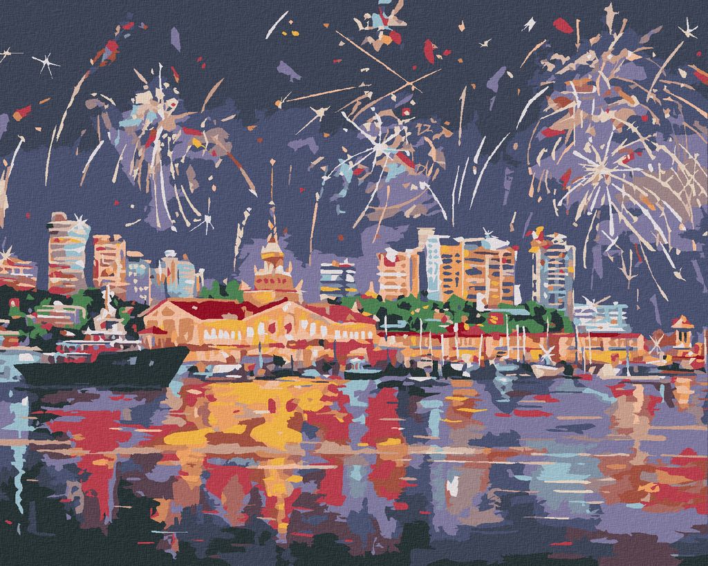 Zuty - Malen nach Zahlen - FEUERWERK IN SOCHA, 40x50 cm, ohne Keilrahmen