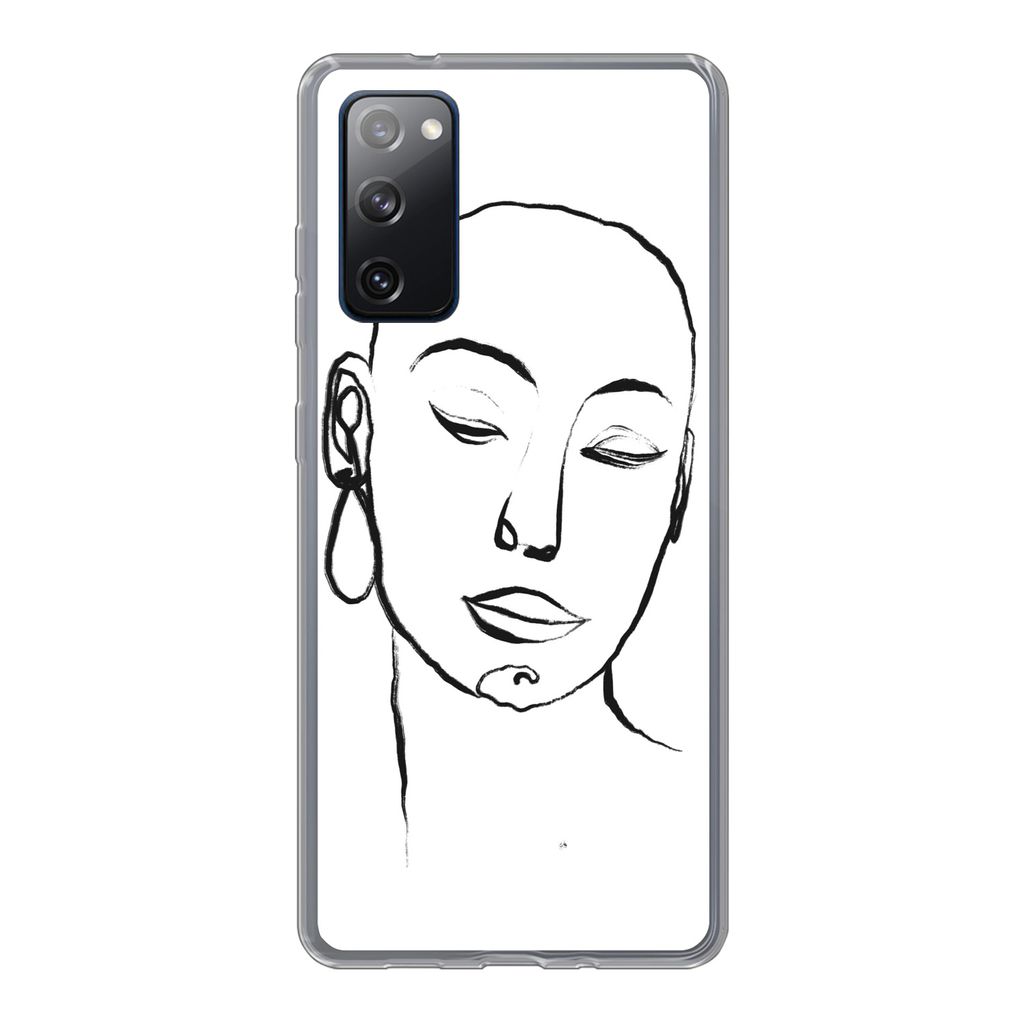 MuchoWow Handyhülle Schutzhülle Hülle für Samsung Galaxy S20 FE Frau - Gesicht - Porträt Silikon Softcase Handy Hülle - Abdeckung