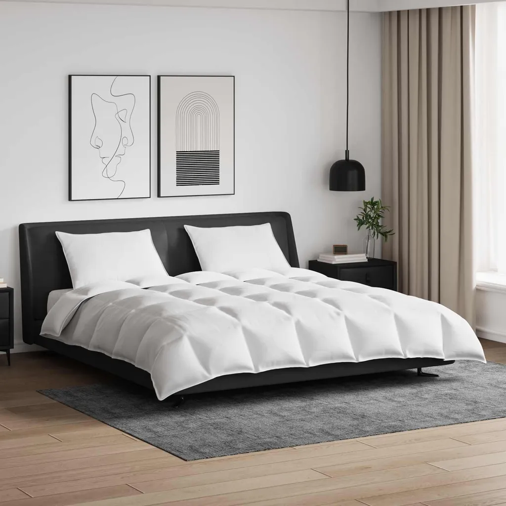 vidaXL Piumone Matrimoniale Piuma Bianca + 2 Cuscini | Comfort Premium - 2