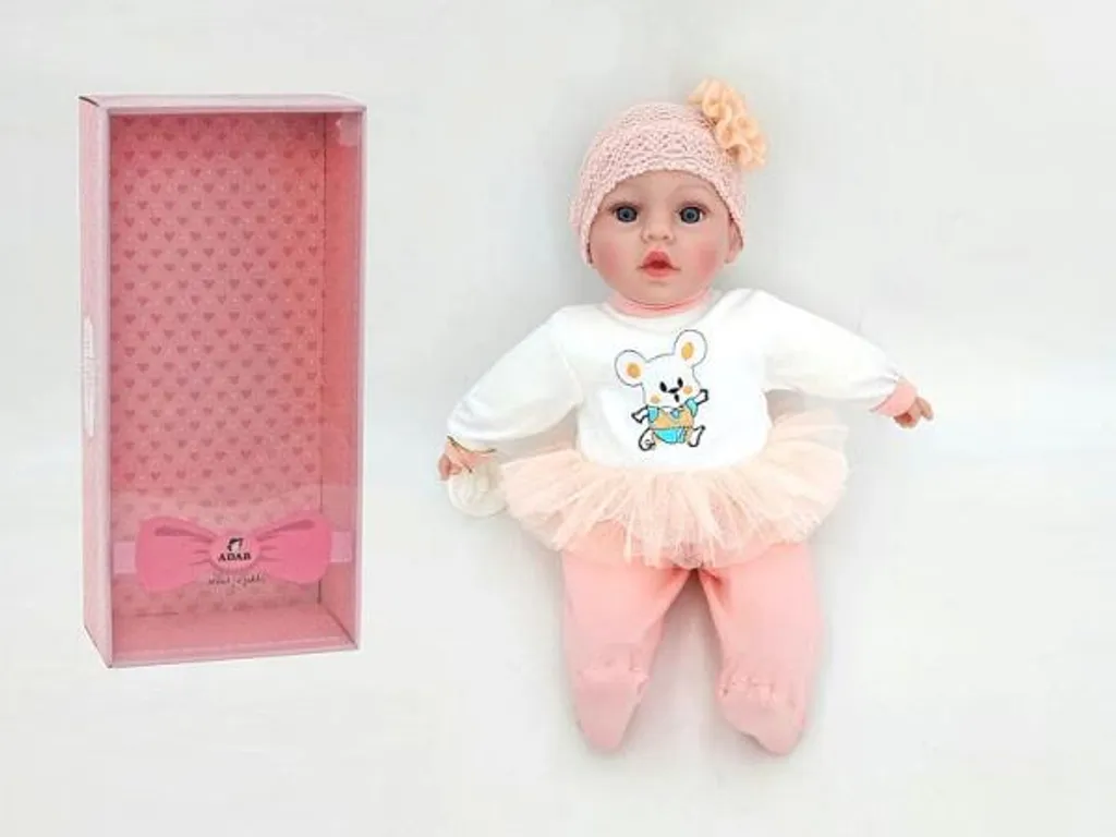 Poupée Parlante et Chantante ADAR 40 cm avec Pyjama Rose et Tétine