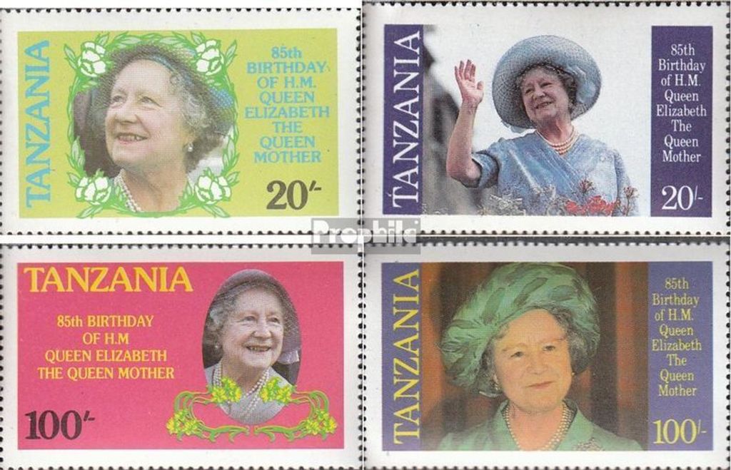 Briefmarken Tansania 1985 Mi 264-267 (kompl.Ausg.) postfrisch Königsmutter Elisabeth