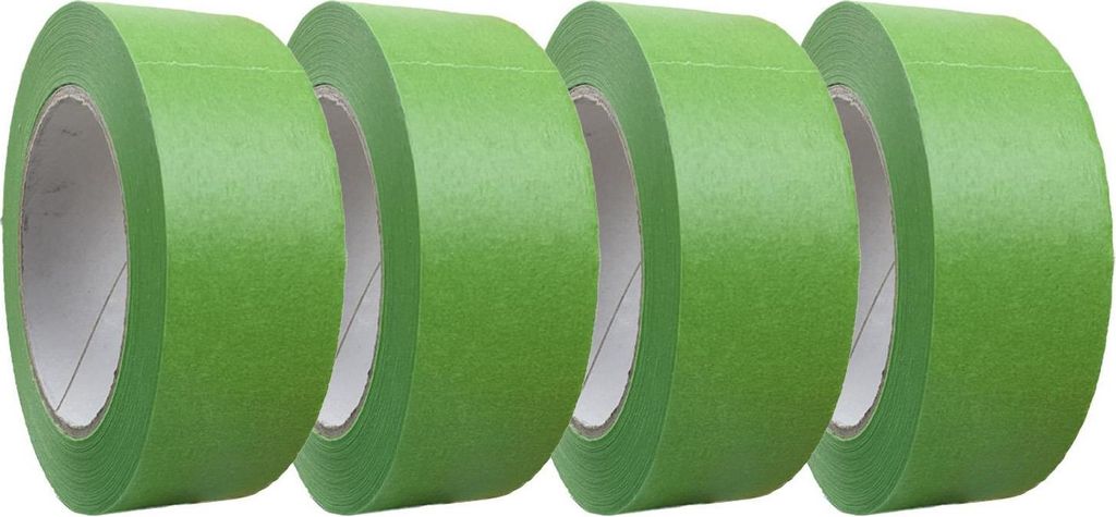 Profi Feinkreppband Grün 4 Rollen 50mm x 50m Maler Abdeck Klebeband für präzise Kanten