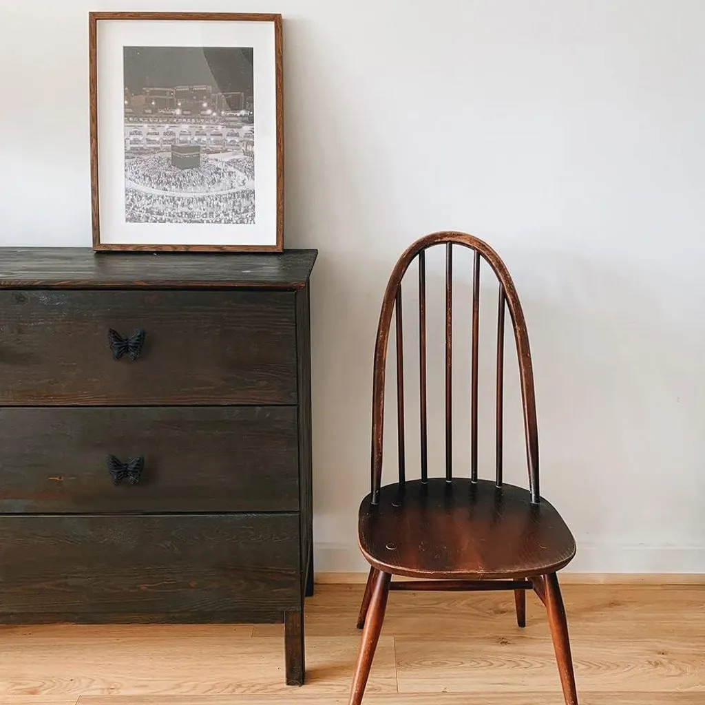 Poignée de meuble papillon noire en cuivre rétro pour commode ancienne
