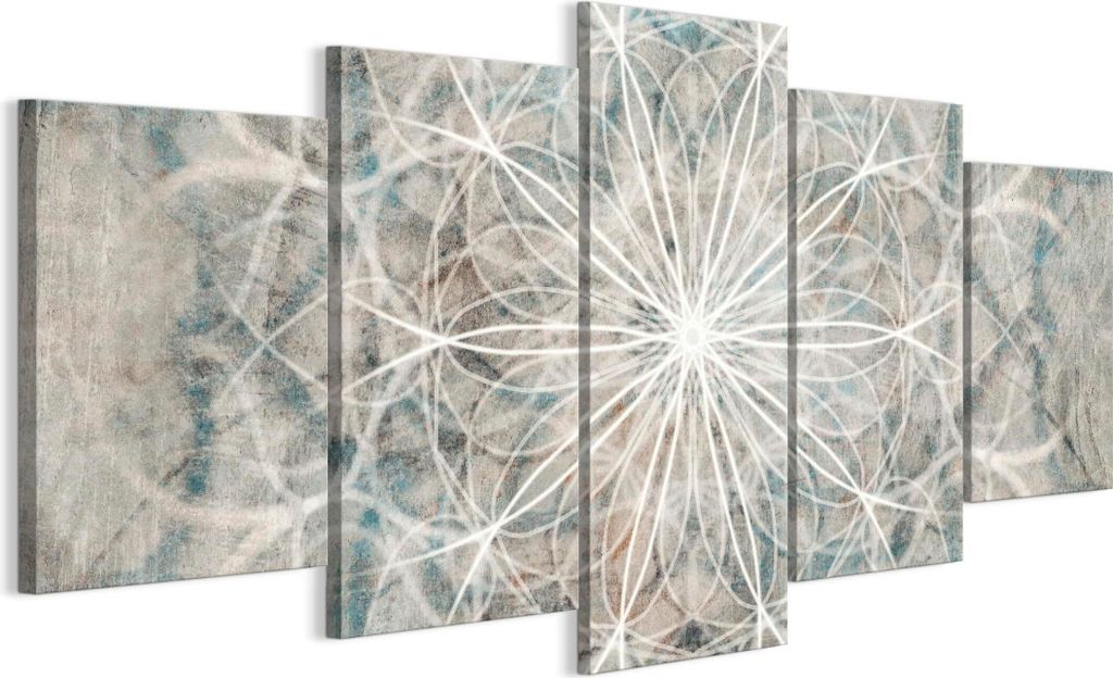 LUMASOUL Leinwand Bilder 150x75 cm, Leinwandbild Boho Motiv, Wandbilder Holzrahmen und Webstuhl Wohnzimmer und Schlafzimmer, 5 teilig